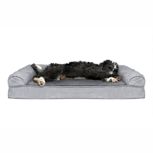 Furhaven Plush & Suede Cooling Gel Sofa Dog Bed - Large, Gray : Target