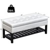 44" Tufted Faux Leather Ottoman Storage Bench With Shoe Rack - 3 of 4