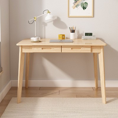 Famapy 39.3"W Yellow Modern Design Writing Desk With 2 Drawers