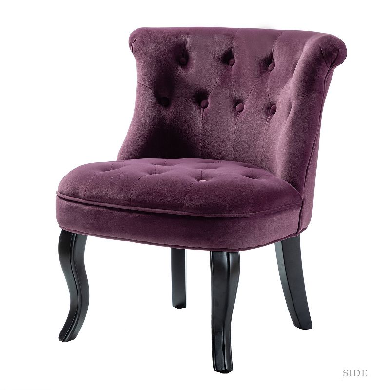 Louise Traditional Velvet Upholstered Wingback Side Chair with Button-Tufted  | Karat Home, 1 of 13