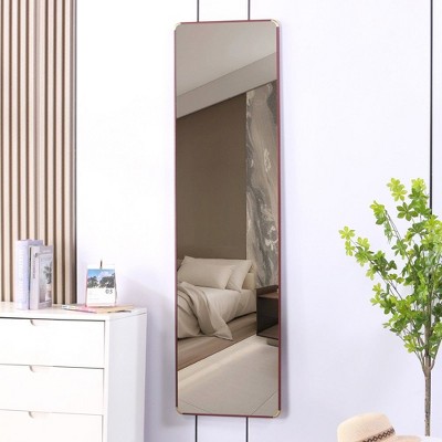 PAGED Rectangle Wall Mounted Full Length Mirror, Leaning Floor Full Body Mirror with Meatl Frame,Suitable for Bedroom