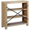 vidaXL Solid Acacia Wood Bookcase with 3 Shelves - Brushed Finish, Brown - Rustic Farmhouse Style, Freestanding Bookshelf - 3 of 4