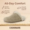 CUSHIONAIRE Cliché Genuine Suede Woven Mule Slippers for Women Indoor and Outdoor - Slip On Faux Fur Lining Women Footwear for Comfort - 3 of 4
