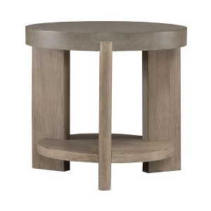 Liberty Furniture,Affinity Round End Table for Living Room, Concrete Tops - 1 of 4