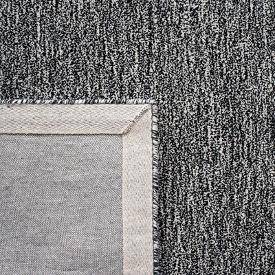 Hand-Tufted Black Wool Rectangular Area Rug