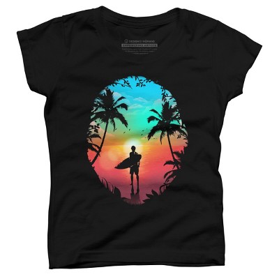 Girl's Design By Humans Summer Break By clingcling T-Shirt