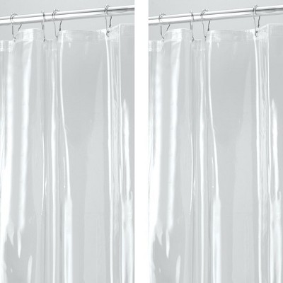 iDesign Vinyl Shower Curtain Liner - 72" x 18" - Set of 2 - Clear