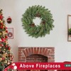 24 Inch Real Pine Wreath Artificial Green Wreaths for Front Door Winter Holiday Decorations Indoor Outdoor Window Thanksgiving - 2 of 4