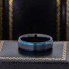 Jewelry Avalanche 6mm Black & Blue Trim Tungsten Carbide Wedding Band, Comfort-fit - 3 of 4