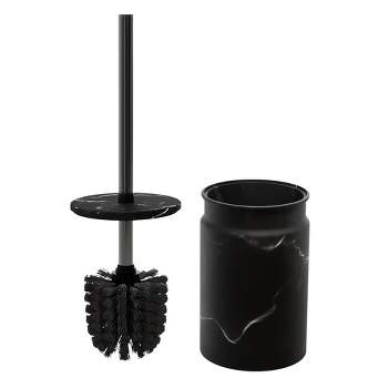 Toilet Brush With Self Closing Lid Marble - Bath Bliss : Target