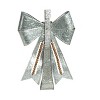 Transpac 25.5 in Silver Metal Christmas Beaded Bow Wreath Holder for Holiday Decor and Accessories - 3 of 4