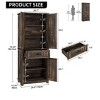 Kitchen Pantry Storage Cabinet Cupboard, Coffee Bar Cabinet, Kitchen Storage Cabinet With Drawers, Cabinet Sideboard With Adjustable Shelves, Brown - 2 of 4