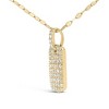 Haus of Brilliance 18K Yellow Gold Plated Silver 1/3 Cttw Diamond Studded Dog Tag Pendant Necklace - 3 of 4