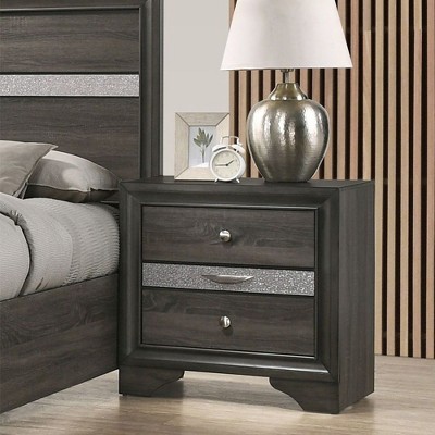 NicBex Modern Nightstand with 2 Drawers and 1 Jewelry Drawer with Sleek Metal Pulls Bebside Table for Bedroom, Living Room