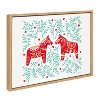 18" x 24" Sylvie Swedish Dala Horses by Cat Coquillette Framed Canvas Natural - Kate & Laurel All Things Decor: Modern Wall Art - 2 of 4