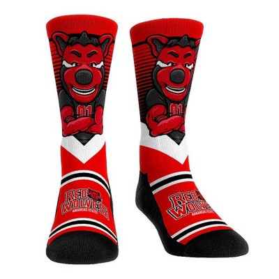 NCAA Arkansas State Red Wolves Adult Mascot Showdown Crew Socks - L/XL