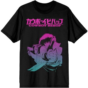 Cowboy Bebop Spike Spiegel And Faye Women's Black T-shirt - 1 of 3