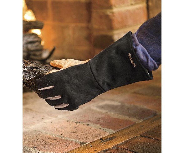 Fireman Shield Fireplace Fire Resistant Gloves - Plow & Hearth