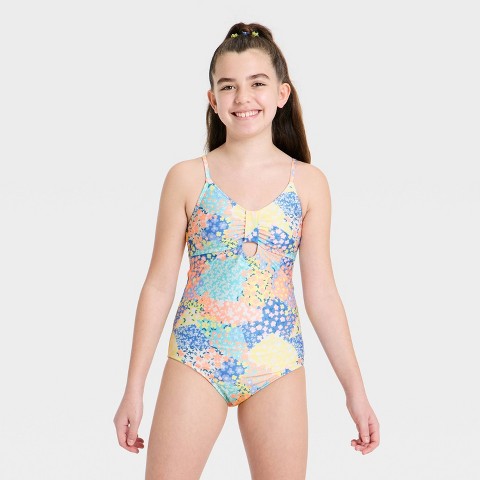 Art Class Girls' Ditsy Printed One Piece Swimsuit - art class™ L