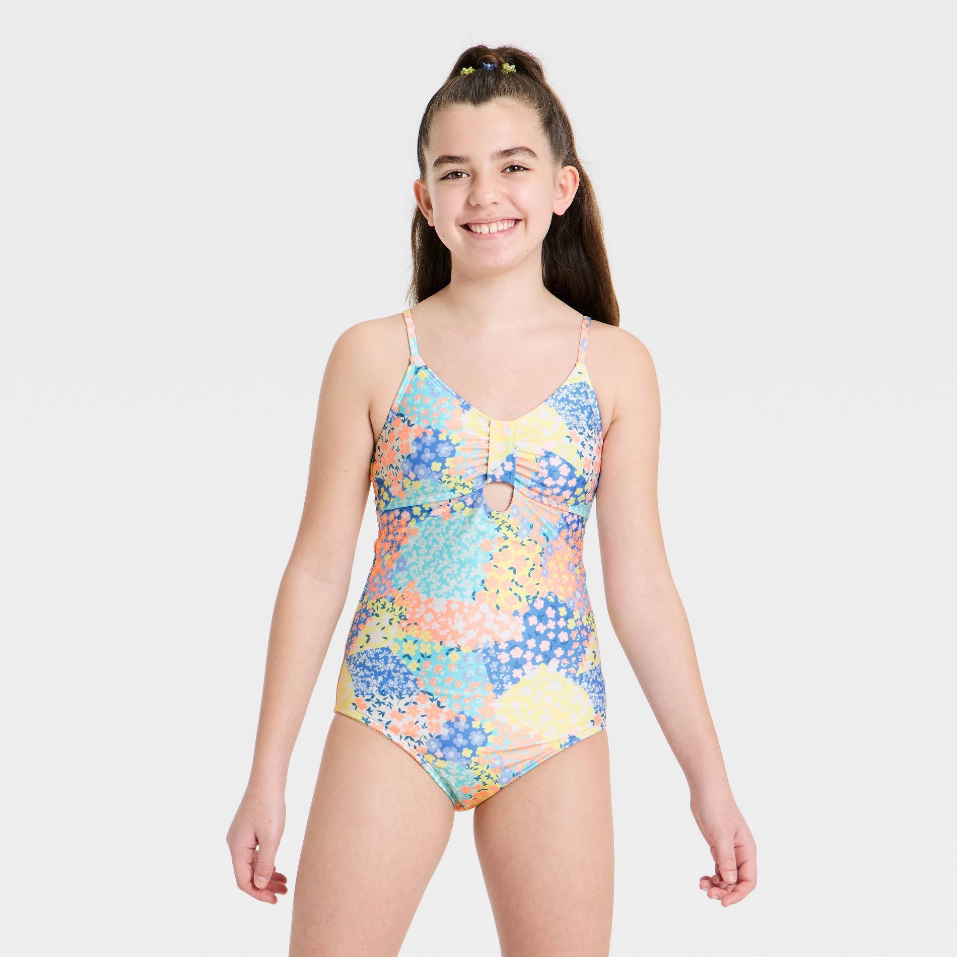 Girls' Ditsy Printed One Piece Swimsuit - art class™