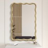 Beautyolove 20 in. W x 30 in. H Rectangle Burlywood Framed Wavy Wall Mirror - 3 of 4