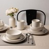 SEVOBAL 12-Piece Stoneware Dinnerware Set with Mug Microwave Dishwasher Friendly Stackable Matte Glaze Plates Bowls Service for 3, White, 10"*10"*2.4" - 2 of 4