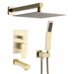 PROOX 2-Handle 3-Spray Wall Mount Tub and Shower Faucet with Handheld Shower Head - 1 of 4