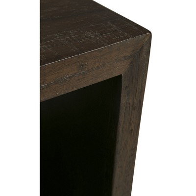 Hensington Square Dark Brown Wood and Metal End Table