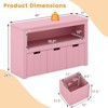 Costway Storage Cabinet 3 Drawer Chest w/Wheels Large Storage Cube Shelf - 3 of 4