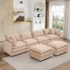 KWPZQEB 130.7" Modular Sectional Sofa, U Shaped Couch with Movable Ottoman, Modern 5-Seat Chenille Sofa with Deep Seat & Pillow for Living Room - 3 of 4