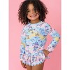 RuffleButts Girls UPF50+ Sun Protected Scallop Hem Long Sleeve Rash Guard Bikini - 3 of 4
