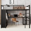 NicBex Full/Queen/Twin XL Metal High Loft Bed with Wardrobe,Desk,Safety Guardrail&Shelves,Versatile Gaming Loft for Kids,Teens&Gamers,500lbs Max,Black - 2 of 4