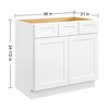 LOVMOR 21-in. D x 34.5-in. H in Plywood Vanity Sink Base Kitchen Cabinet with Drawers without Top for Kitchen, Bathroom, Living Room - 4 of 4