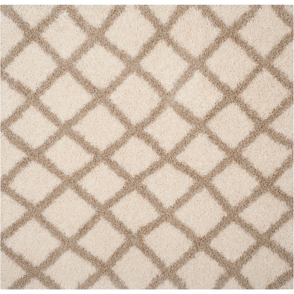 8'x8' Geometric Loomed Square Area Rug Ivory/Beige - Safavieh