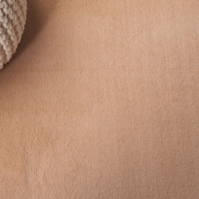 Ivory 5' x 7' Synthetic Fur Washable Area Rug