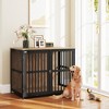 PawHut Dog Crate Furniture, 39" Dog Cage Furniture End Side Table w/ Anti-Chew Resistant Mesh, Anti-Escape Single Door, for Large Dogs, Walnut Brown - 3 of 4