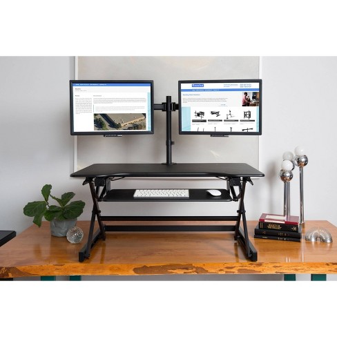 40 Height Adjustable Standing Desk Converter Bundle Monitor Arm