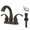 Swan Style 2-Handle Bathroom Faucet – 4" Centerset Vanity Sink with Aerator, Pop-Up Drain and Supply Hoses - 2 of 4