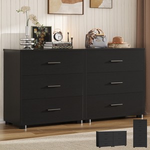 Aheaplus Closet Storage Cabinet 2 Set with 6 Drawers, Night Stand with Storage, 6-Drawers Dressers - 1 of 4