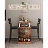 Small Space Bar Set: Extendable 36" to 48" Table w/ Wine Storage & 2 Chairs - 3Pc Counter Height Set for Apartments, Coffee Shops - 4 of 4