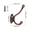 Unique Bargains Vintage Clothes Hooks Door Hooks 3.98"x1.34"x2.64" Bronze Tone 4 Pcs - 2 of 4