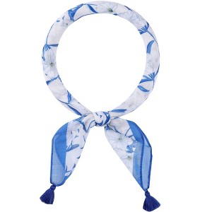INSPIRE CHIC Women's Floral Printed Tassel Square Scarves 23.6X23.6" 1Pc - 1 of 4