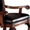 28" Chateau De Ville Dining Chair Black Synthetic Leather and Cherry Finish - Acme Furniture: Queen Anne Legs, Shell Carvings - 4 of 4