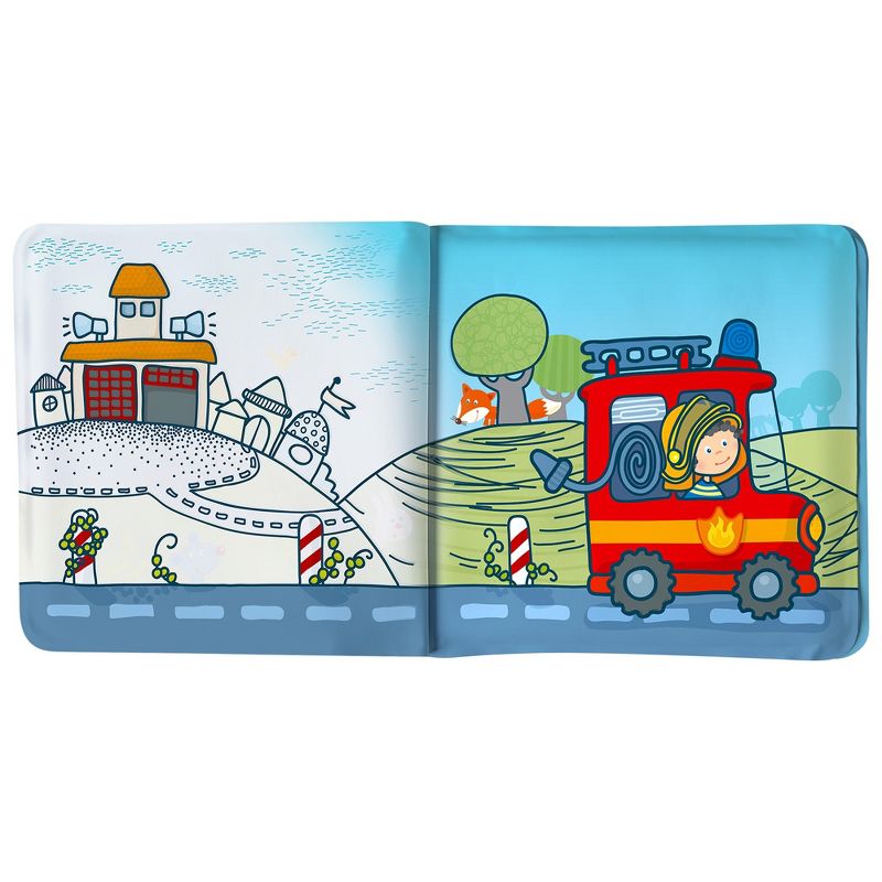 HABA Magic Bath Book Fire Brigade - Wet the Pages to Reveal Colorful Backgrounds in Tub or Pool, 3 of 7