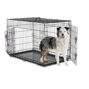 BENCMATE Pet Crates and Houses 42 Foldable Animal Crate Featuring Access Doors, Customizable Interior, Slide Out Floor Pan, Black, 42.1"*26.7"*28.7" - 1 of 4