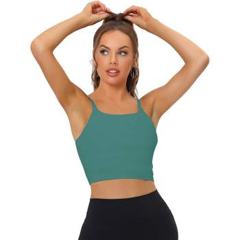 Padded Workout Tops For Women, V Neck Yoga Gym Sports T-shirts, Athletic  Short Sleeve Cropped Tees With Built In Bra Pink