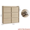 Shoe Cabinet with 2/3/4/6 Flip Drawers/ with 3 Flip Drawers & Side Door, Wooden Shoe Organizer w/Adjustable Shelf, Shoe Storage for Entryway - 2 of 4