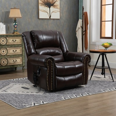 Power Lift Recliner Chair with USB Ports, Heat Massage Dual Motor Up to 350 LBS