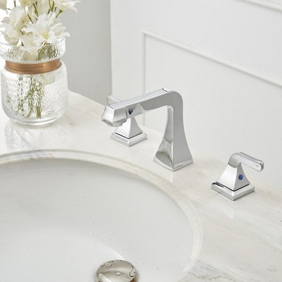 Polished Chrome Widespread 2-Handle Bathroom Sink Faucet