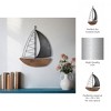 Sagebrook Home 19" Metal Boat Wall Decor - Brown and Charcoal Gray Contemporary Rustic Coastal Decorative Accent - 3 of 4
